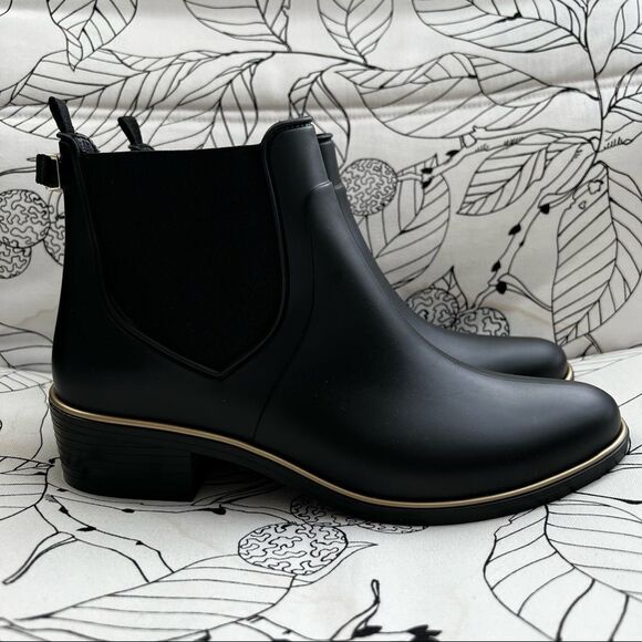 kate spade solstice rain boots black US 9 MSRP $150 - Picture 2 of 8